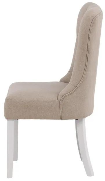 Καρέκλα Dallas 3307, Άσπρο, Κρεμ, 101x55x68cm, Ταπισερί, Ξύλινα, Ξύλο: Δρυς | Epipla1.gr
