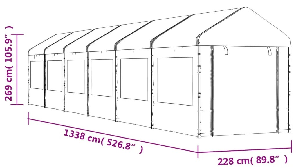 ΚΙΟΣΚΙ ΜΕ ΤΕΝΤΑ ΛΕΥΚΟ 13,38 X 2,28 X 2,69 Μ. ΑΠΟ ΠΟΛΥΑΙΘΥΛΕΝΙΟ 3155482