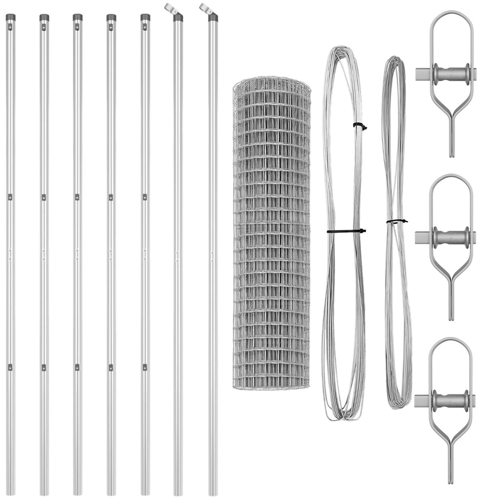 vidaXL Euro Fence με 13 Πόλους 1.2x25 μ Γαλβανισμένος Χάλυβας