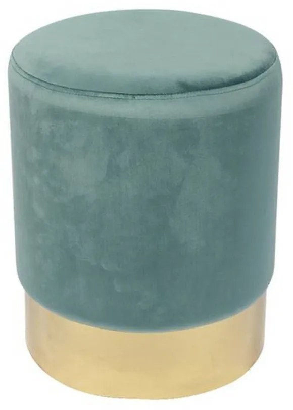 Σκαμπό Sol Ε7030,2 D.37x44cm Gold-Green Velure Metal, Fabric