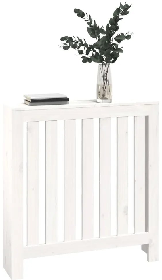 vidaXL Κάλυμμα Καλοριφέρ Λευκό 79,5x19x84 εκ. από Μασίφ Ξύλο Πεύκου