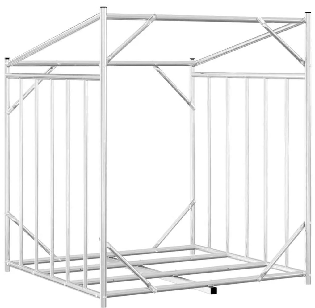 vidaxL Ράφι για καυσόξυλα με κάλυμμα βροχής 100,5x80,5x110,5 εκ.