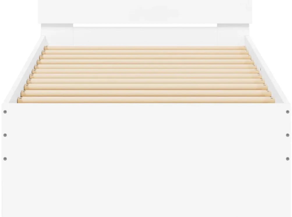 vidaXL Πλαίσιο Κρεβατιού με Κεφαλάρι/LED Λευκό 90 x 190 εκ.