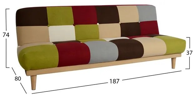 ΚΑΝΑΠΕΣ ΚΡΕΒΑΤΙ 3Θ HM3003 LEONARDO MIXED COLOR 180x80x75Υεκ. - 0513401 - HM3003