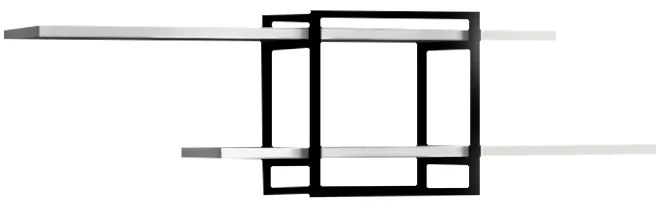 Ραφιέρα τοίχου Mone Megapap χρώμα λευκό - μαύρο 120x18x30εκ.