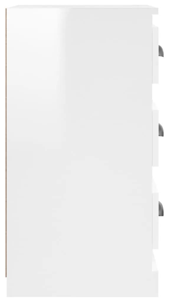 Ντουλάπι Γυαλιστερό Λευκό 36x35,5x67,5 εκ. Επεξεργασμένο Ξύλο - Λευκό