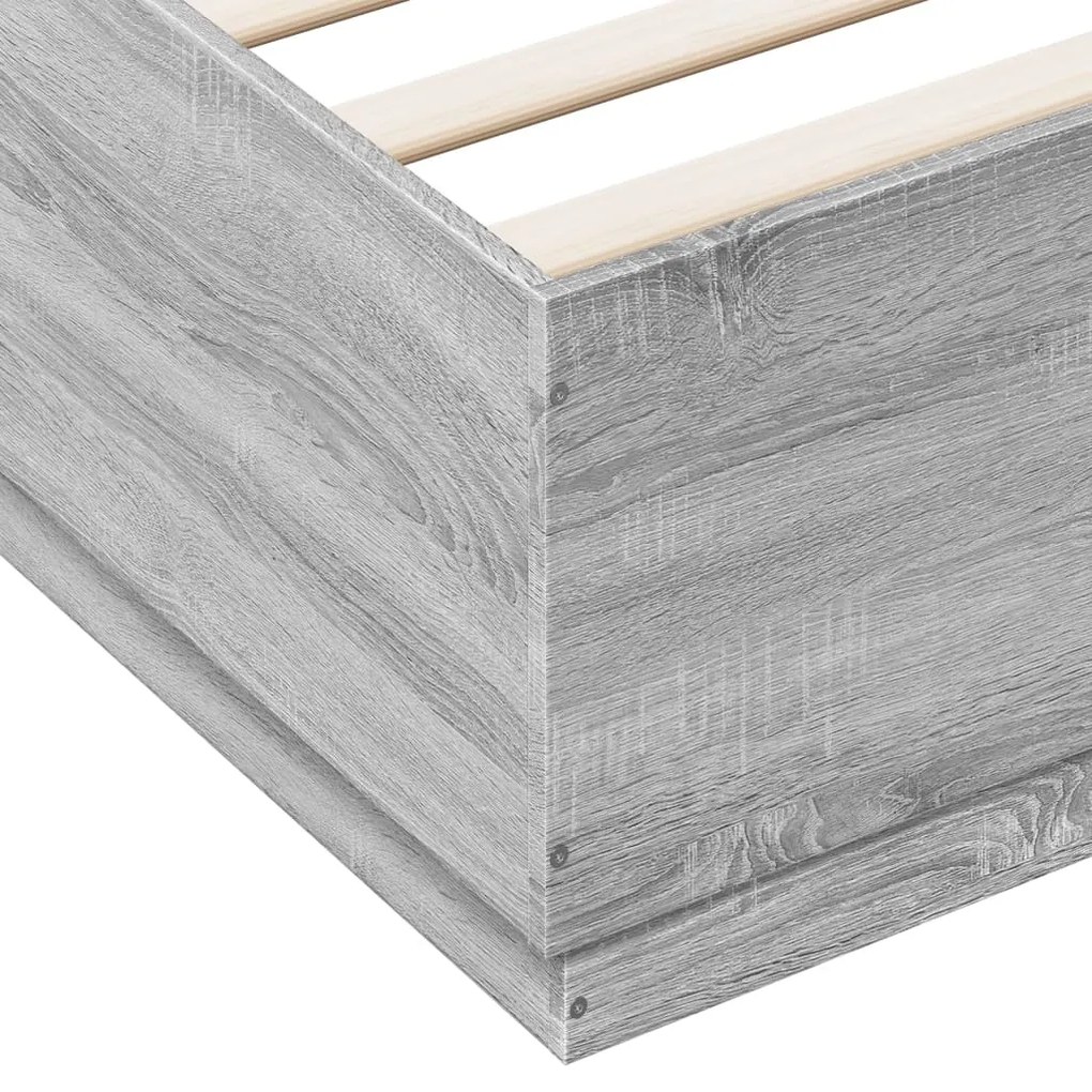 vidaXL Πλαίσιο Κρεβατιού Γκρι Sonoma 160x200 εκ. Επεξεργασμένο Ξύλο