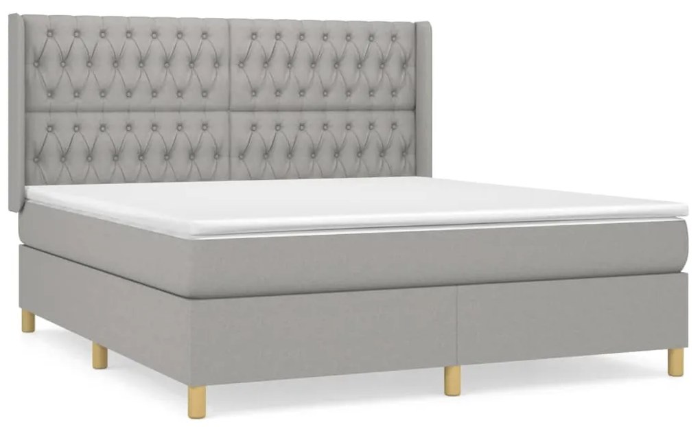 ΚΡΕΒΑΤΙ BOXSPRING ΜΕ ΣΤΡΩΜΑ ΑΝΟΙΧΤΟ ΓΚΡΙ 180X200 ΕΚ. ΥΦΑΣΜΑΤΙΝΟ 3132249