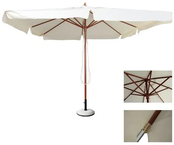 SOLEIL ομπρέλα Ξύλο Kempass  300x300cm [-Φυσικό/Εκρού-] [-Ξύλο/Ύφασμα-] Ε912
