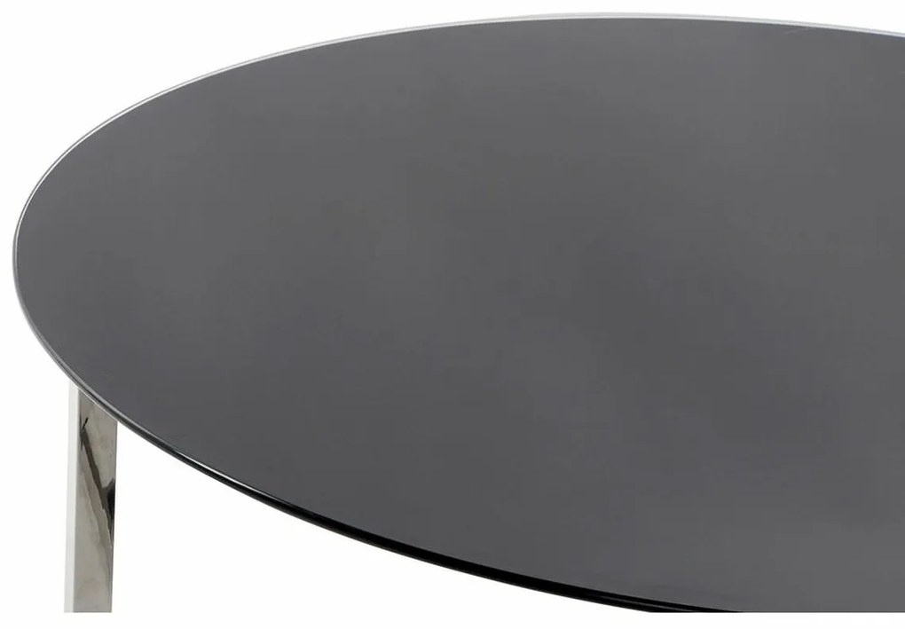 Τραπεζάκι Καφέ DKD Home Decor Μαύρο Ασημί Κρυστάλλινο Χάλυβας Πλαστική ύλη 100 x 100 x 45 cm