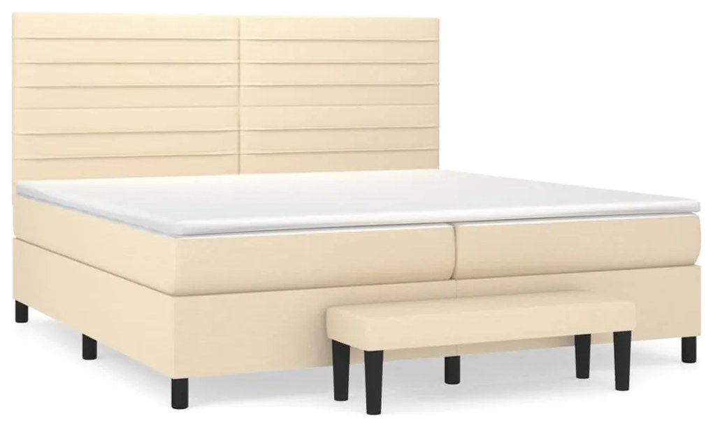 ΚΡΕΒΑΤΙ BOXSPRING ΜΕ ΣΤΡΩΜΑ ΚΡΕΜ 200X200 ΕΚ. ΥΦΑΣΜΑΤΙΝΟ 3136706