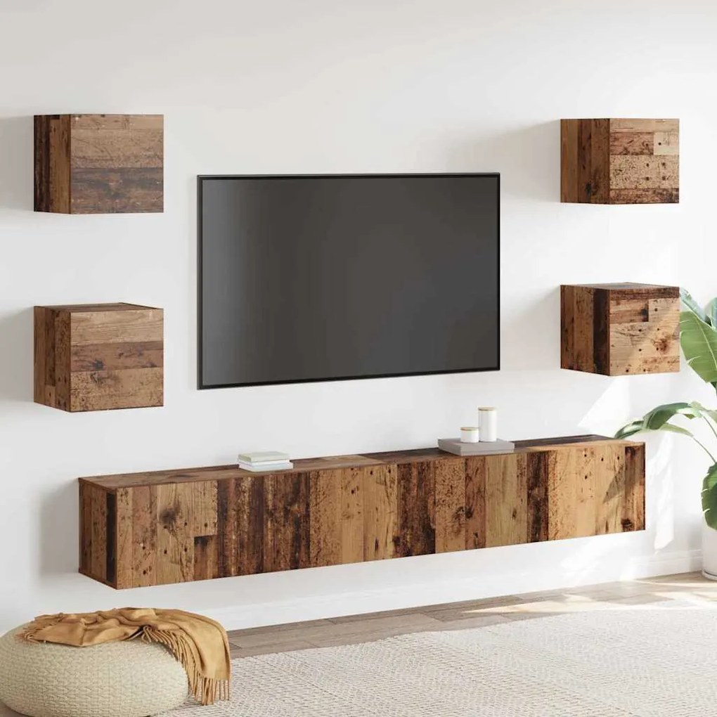 vidaXL Ντουλάπι TV 6 pcs Καφέ 200 x 30 x 30 cm Επεξεργασμένο ξύλο