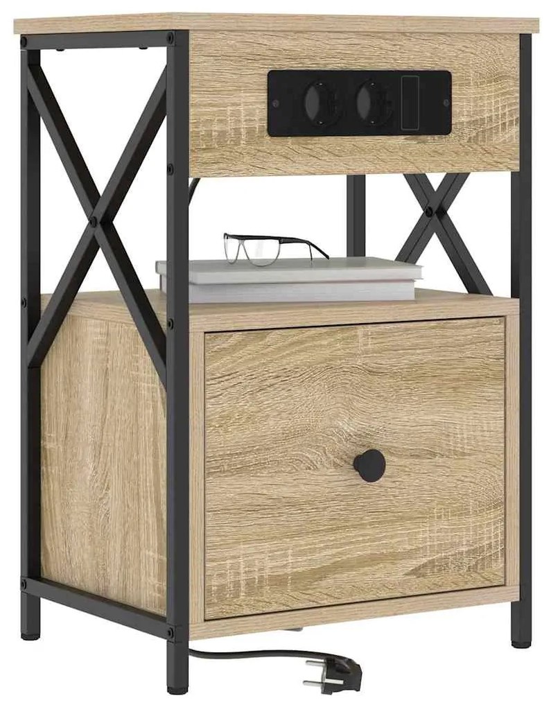 vidaXL Κομοδίνο 2 pcs Δρύς Sonoma 40 x 31 x 60 εκ. Επεξεργασμένο ξύλο