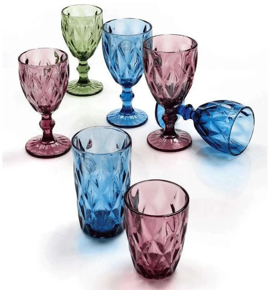 Ποτήρι Κρασιού Kare 230ml Purple - Cryspo Trio - 6 ΤΜΧ