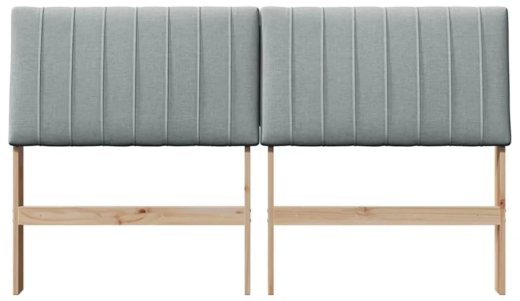 vidaXL Ταπετσαρισμένο κεφαλάρι Ανοιχτό γκρι 160 cm