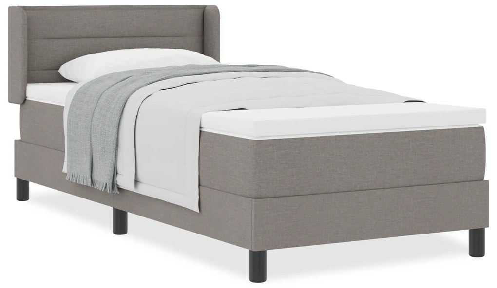 vidaXL Κρεβάτι Box Spring με Στρώμα σε Ταουπέ, 90 x 200 εκ Υφάσματος