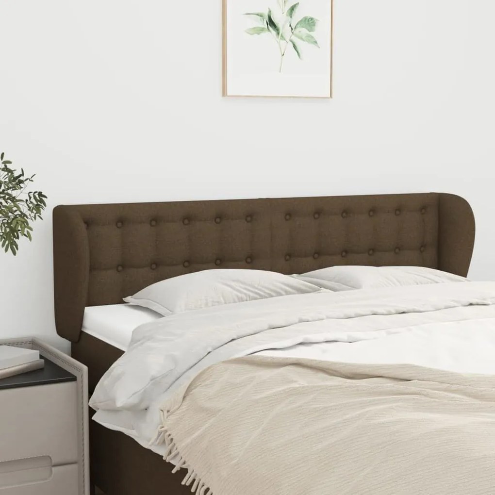 Κεφαλάρι με Πτερύγια Σκούρο Καφέ 147 x 23 x 78/88εκ. Υφασμάτινο 3117579