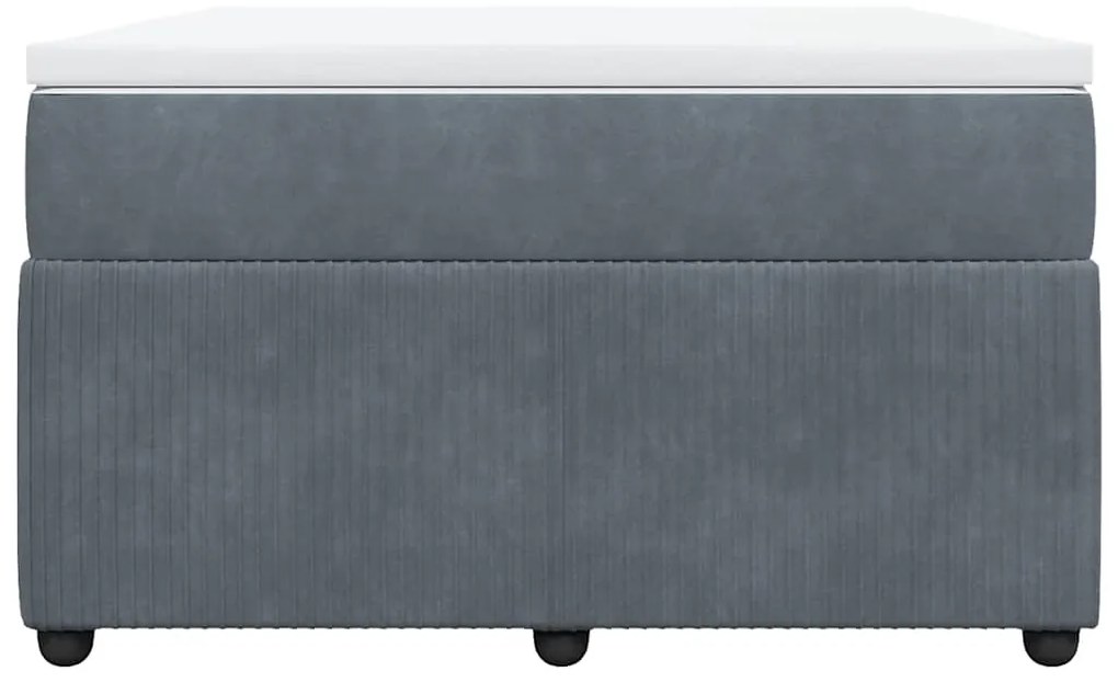 vidaXL Κρεβάτι Boxspring με Στρώμα Σκούρο Γκρι 120x190 εκ. Βελούδινο