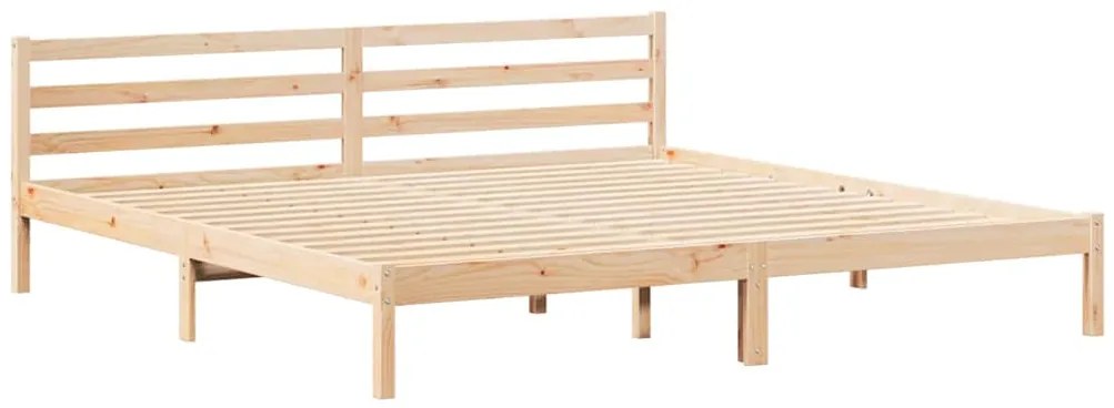 vidaXL Κρεβάτι με κεφαλάρι Καφέ 210 x 200 εκ Μασίφ ξύλο πεύκου