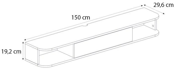 ΕΠΙΠΛΟ ΤΗΛΕΟΡΑΣΗΣ ΕΠΙΤΟΙΧΙΟ CROSS MEGAPAP ΜΕ LED ΧΡΩΜΑ SEPET OAK - SANDSTONE 150X29,6X19,2ΕΚ.