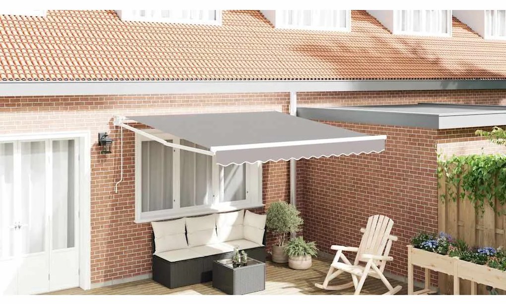 vidaXL Σκηνίτσα Αναδιπλούμενη Ανοιχτό γκρι 350 x 250 εκ ύφασμα