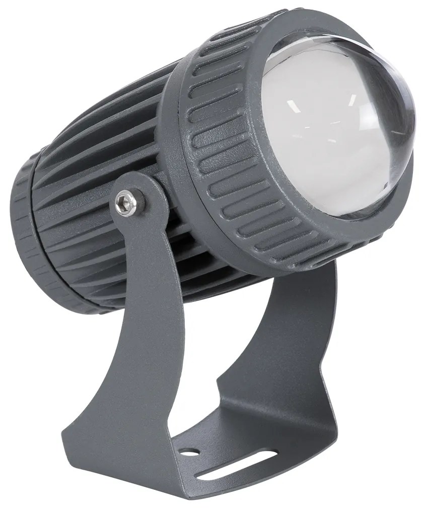 GloboStar SPOT-FENIA 90137 Σποτ Φωτισμου Wall Washer LED 10W 1000lm 5° DC 24V DMX512 Αδιάβροχο IP65 D7 x H12cm RGB - Γκρι Ανθρακί - 3 Years Warranty