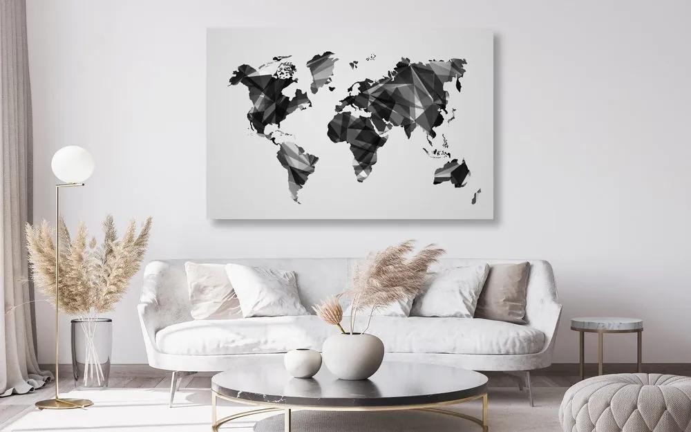 Εικόνα στον παγκόσμιο χάρτη φελλού σε διανυσματικό γραφικό σχέδιο σε ασπρόμαυρο σχέδιο - 90x60  arrow