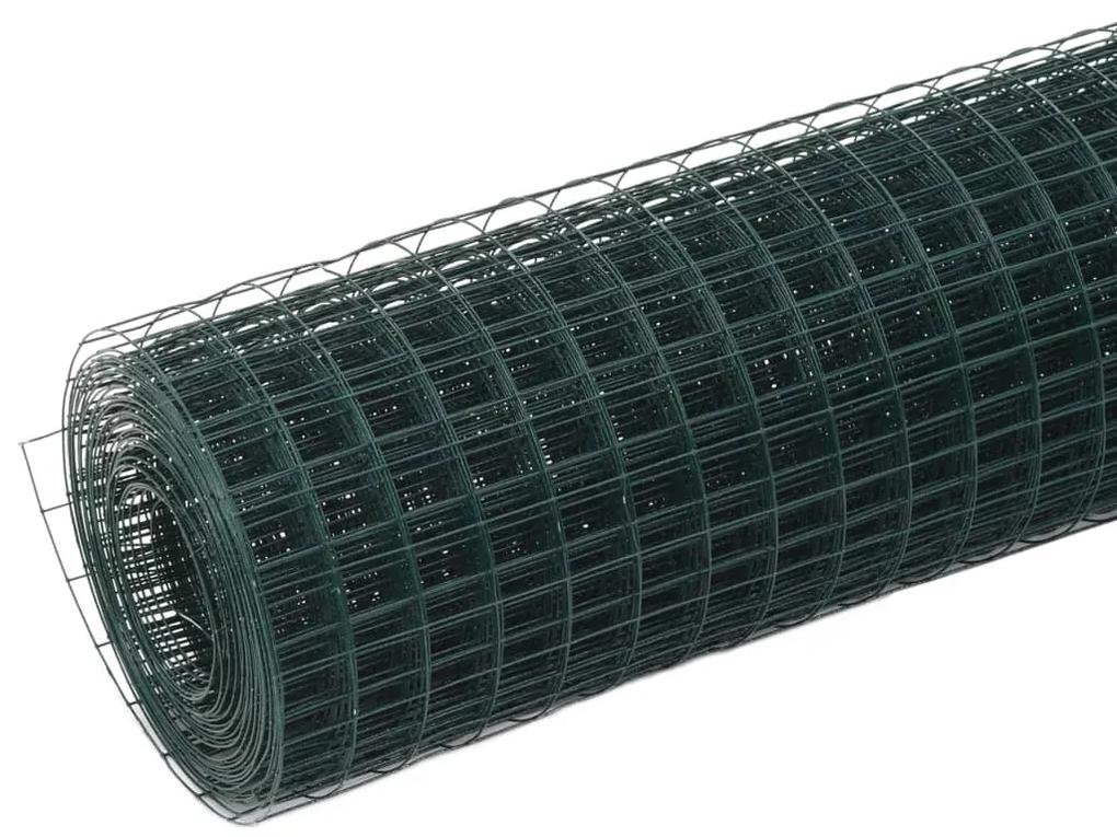 vidaXL Συρματόπλεγμα Τετράγωνο Πράσινο 25x1,5 μ. Ατσάλι Επικάλυψη PVC