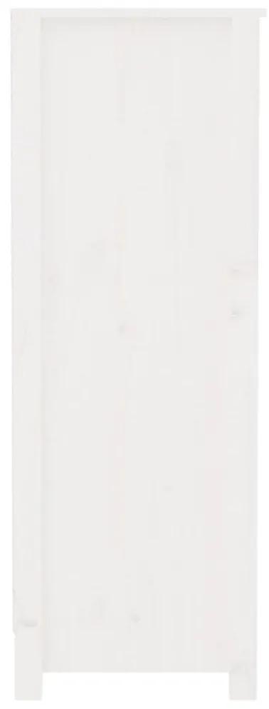 Βιβλιοθήκη Λευκή 80 x 35 x 97 εκ. από Μασίφ Ξύλο Πεύκου - Λευκό