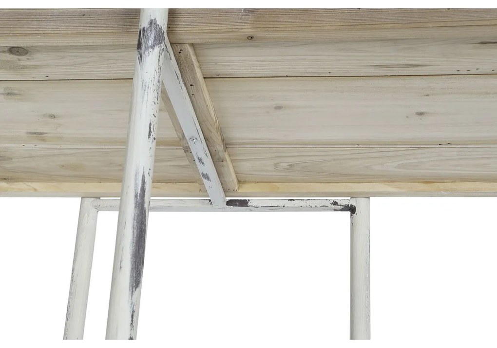 Ράφια DKD Home Decor Λευκό Φυσικό Μέταλλο Έλατο ξύλο ελάτου 40 % Μέταλλο 190 x 40 x 200 cm