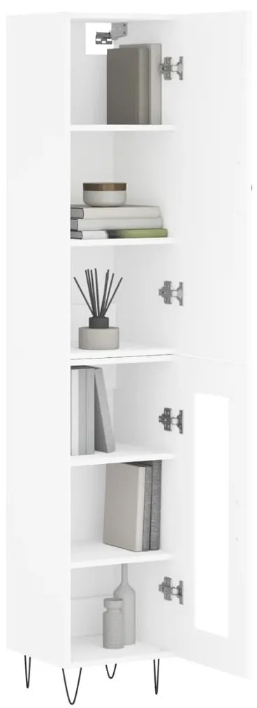 vidaXL Ντουλάπι Λευκό 34,5 x 34 x 180 εκ. από Επεξεργασμένο Ξύλο