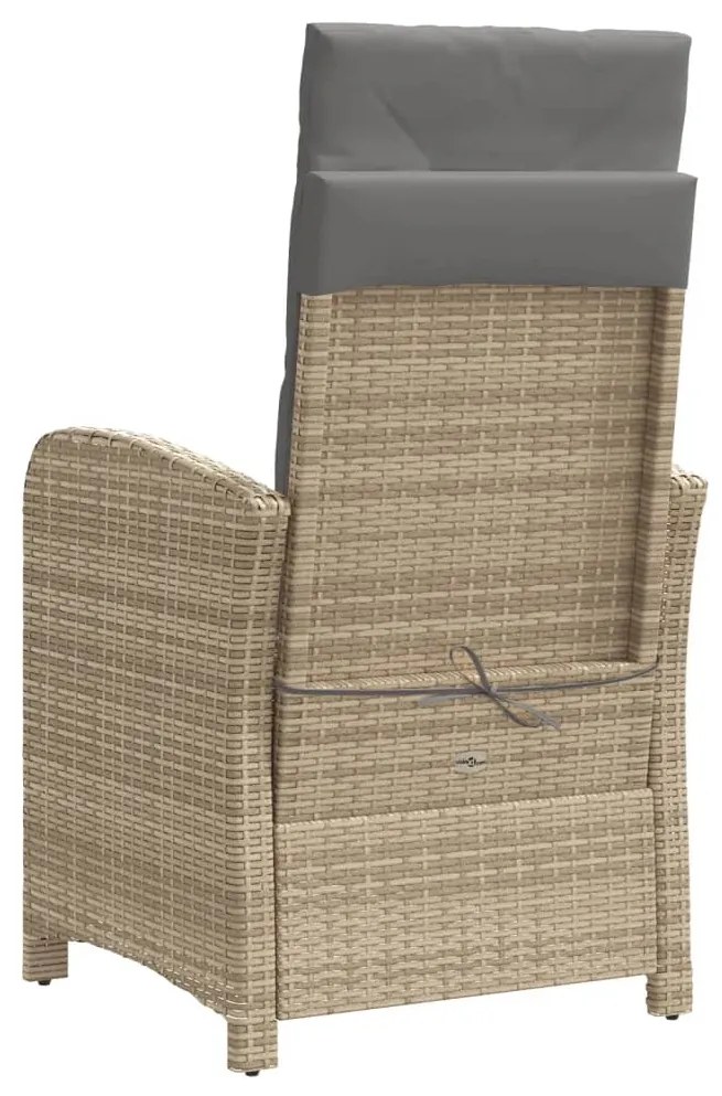 vidaXL Πολυθρόνες Κήπου Ανακλ/νες 2 τεμ. Μπεζ Συνθ. Ρατάν &amp; Μαξιλάρια