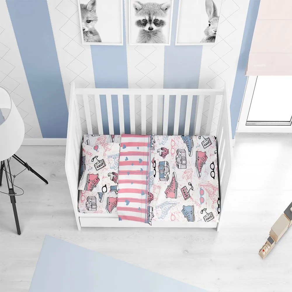 Πάπλωμα Βρεφικό All Star 131 Pink-Blue DimCol Κούνιας 100% Cotton