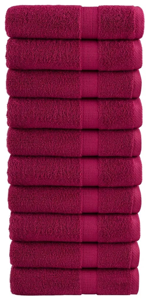 vidaXL Premium Πετσέτες μπάνιου SOLUND 10 τμχ Bordeaux 70x140 εκ. 600 gsm