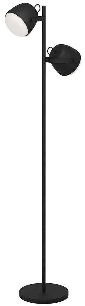Φωτιστικό Δαπέδου Upanema 390048 162cm 2xE27 28W Black-White Eglo Steel,Glass