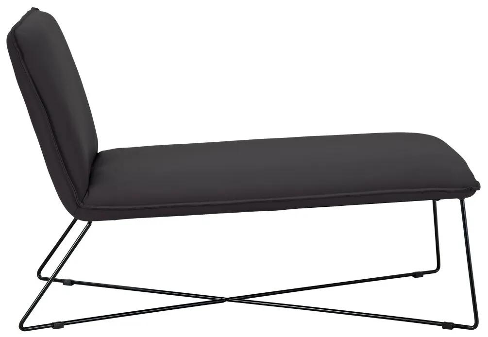 Ανάκλινδρο Concept 55 177, Μαύρο, 83x69x124cm, Οικολογικό δέρμα, Πόδια: Μέταλλο | Epipla1.gr