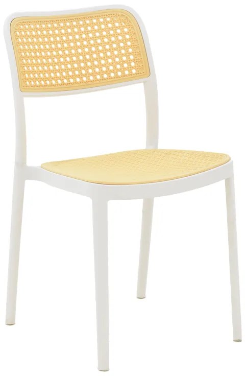 Καρέκλα Westley pakoworld pp φυσικό-λευκό 55x47x81εκ