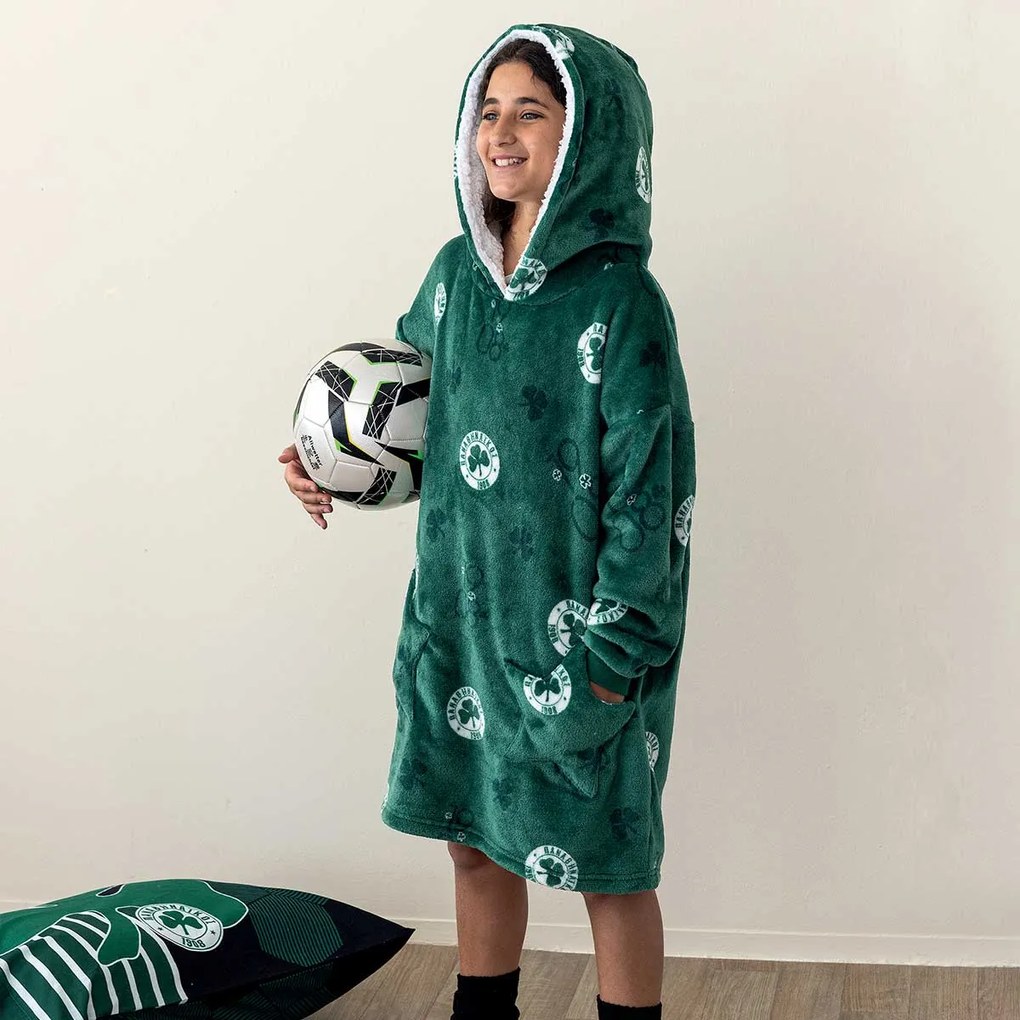 Fleece Φούτερ Με Sherpa Palamaiki Cositos Panathinaikos Πράσινο No3-6