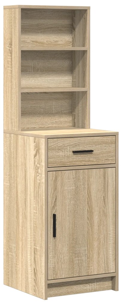 vidaXL Σετ Α dressing table 2 τεμαχίων με LED από μη επεξεργασμένο ξύλο Sonoma