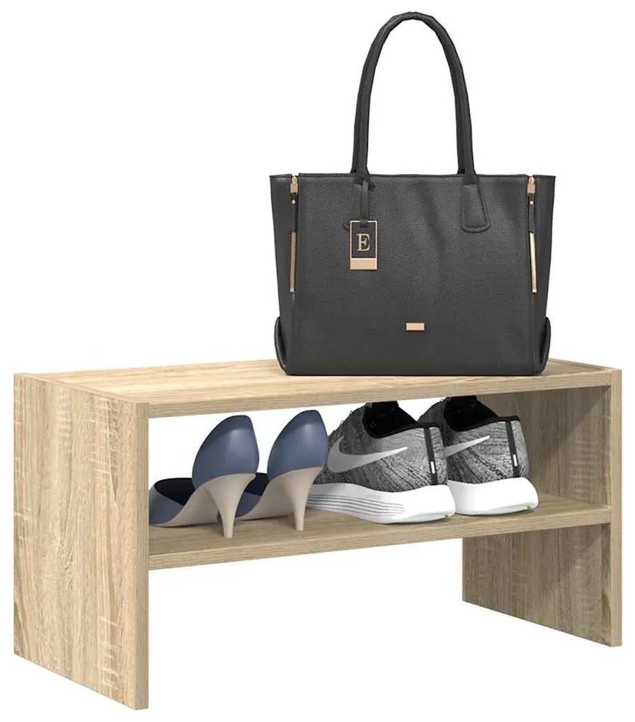 vidaXL Ράφι παπουτσιών στοιβαζόμενο Sonoma Oak 60x30x30,5 cm