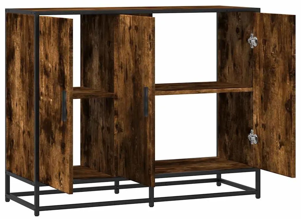 Sideboard Καπνιστή δρυς 94x35x76 cm Κατασκευασμένο ξύλο - Καφέ