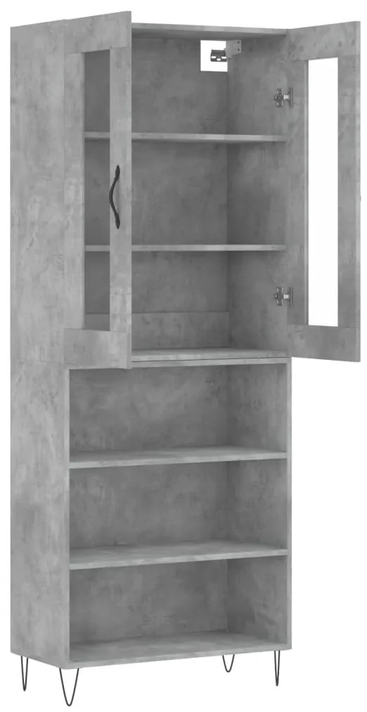 vidaXL Ντουλάπι Γκρι Σκυροδέματος 69,5x34x180 εκ. Επεξεργασμένο Ξύλο