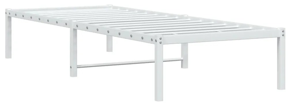 vidaXL Πλαίσιο Κρεβατιού Λευκό 75 x 190 εκ. Μεταλλικό