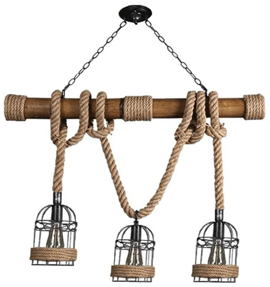 Φωτιστικό Οροφής - Ράγα Lilo 01149 Brown GloboStar Bamboo