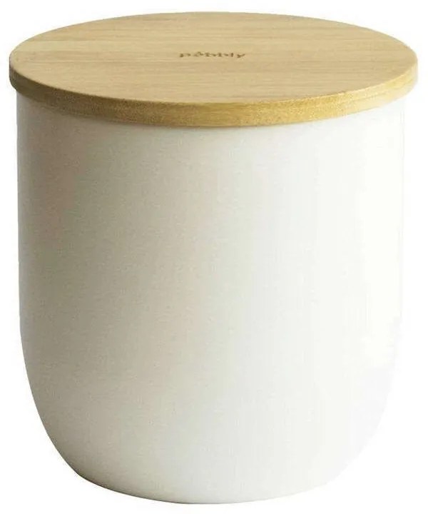 Δοχείο Αποθήκευσης NBA190 15x15,5cm 2,3 Lt White-Natural Pebbly Metal,Bamboo