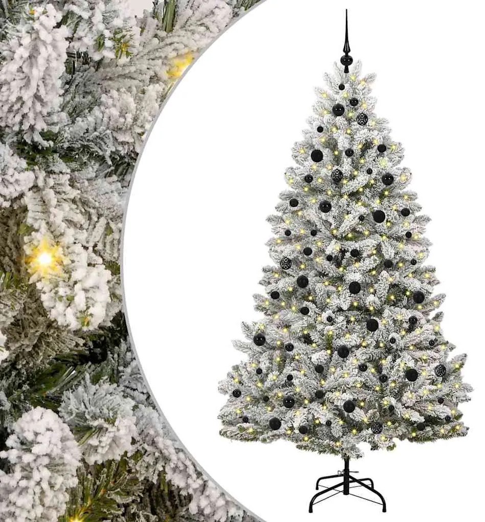 vidaXL Τεχνητό Χριστουγεννιάτικο Δέντρο Πράσινο και Λευκό 210 cm