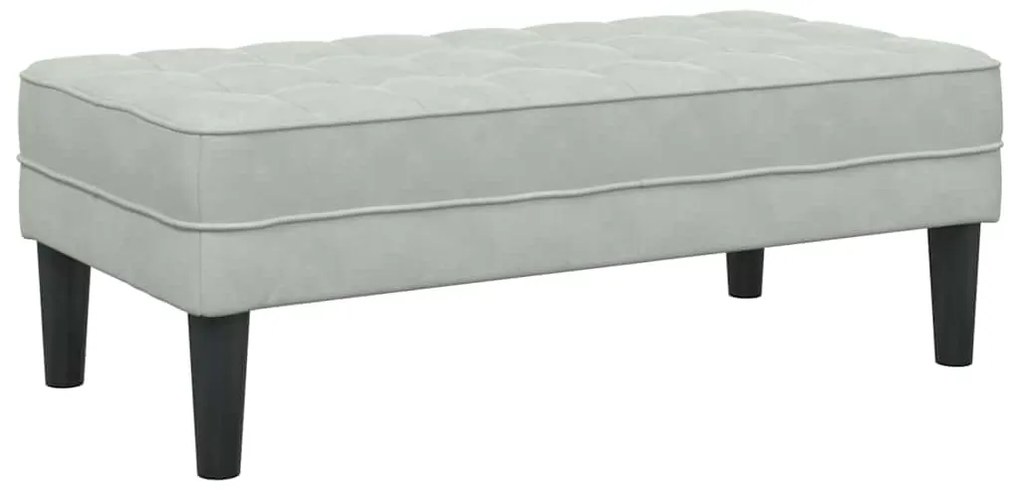 vidaXL Παγκάκι Ανοιχτό γκρι 113 x 57 x 39 εκ. Βελούδο