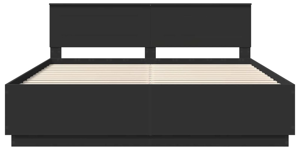 vidaXL Σκελετός Κρεβατιού Μαύρο 180 x 200 cm Επεξεργασμένο ξύλο