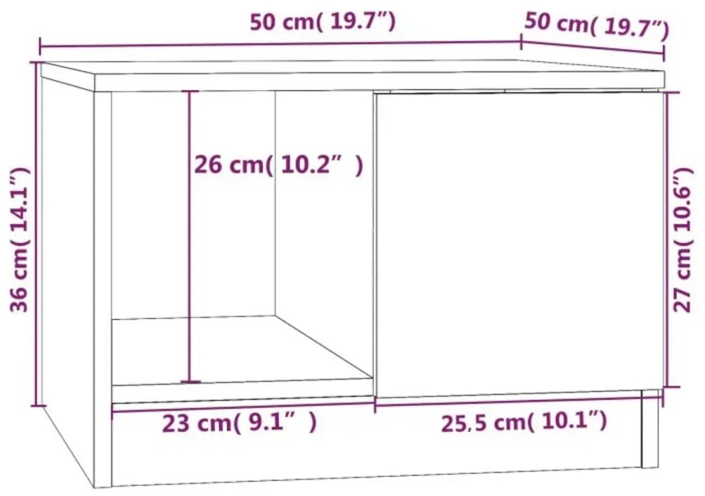 ΤΡΑΠΕΖΑΚΙ ΣΑΛΟΝΙΟΥ ΛΕΥΚΟ 50X50X36 ΕΚ. ΑΠΟ ΕΠΕΞΕΡΓΑΣΜΕΝΟ ΞΥΛΟ 811340