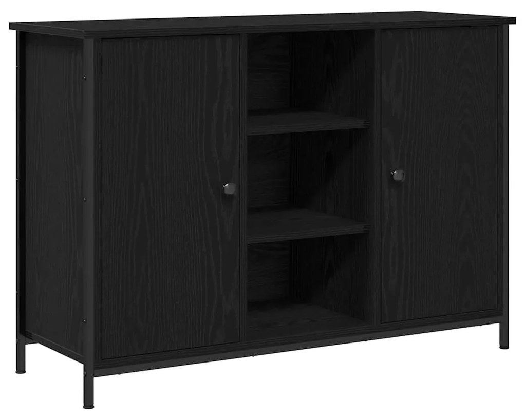 vidaXL Πλαϊνό γραφείο Μαύρη δρυς 100 x 35 x 70 εκ. Επεξεργασμένο ξύλο